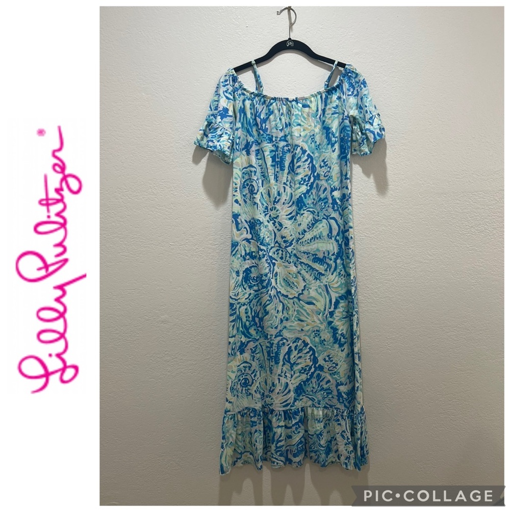 Lilly Pulitzer girl’s cold shoulder maxi dress size 12/14